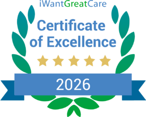 Mr Nicholas Stylianides was awarded the iWantGreatCare certificate of excellence in 2026 for delivering outstanding care.
